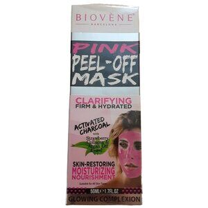 Biovene Barcelona Pink Peel Off Mask Clarifying Firm Hydrated Charcoal 1.7 oz